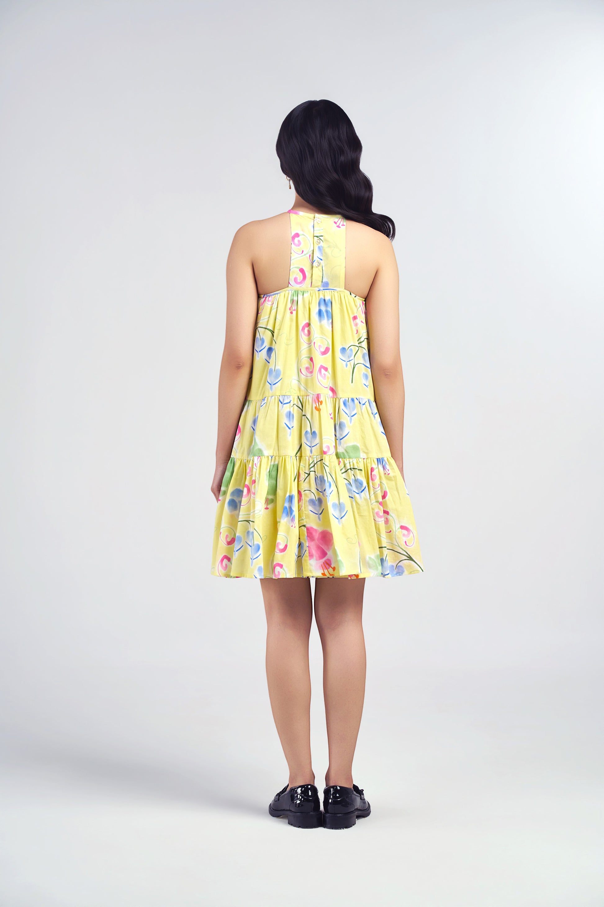 Lemon Tart Short Tiered Dress