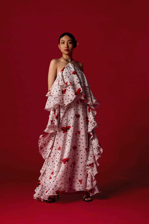 Flutterfly Floral Chiffon Maxi Dress - Imsoo