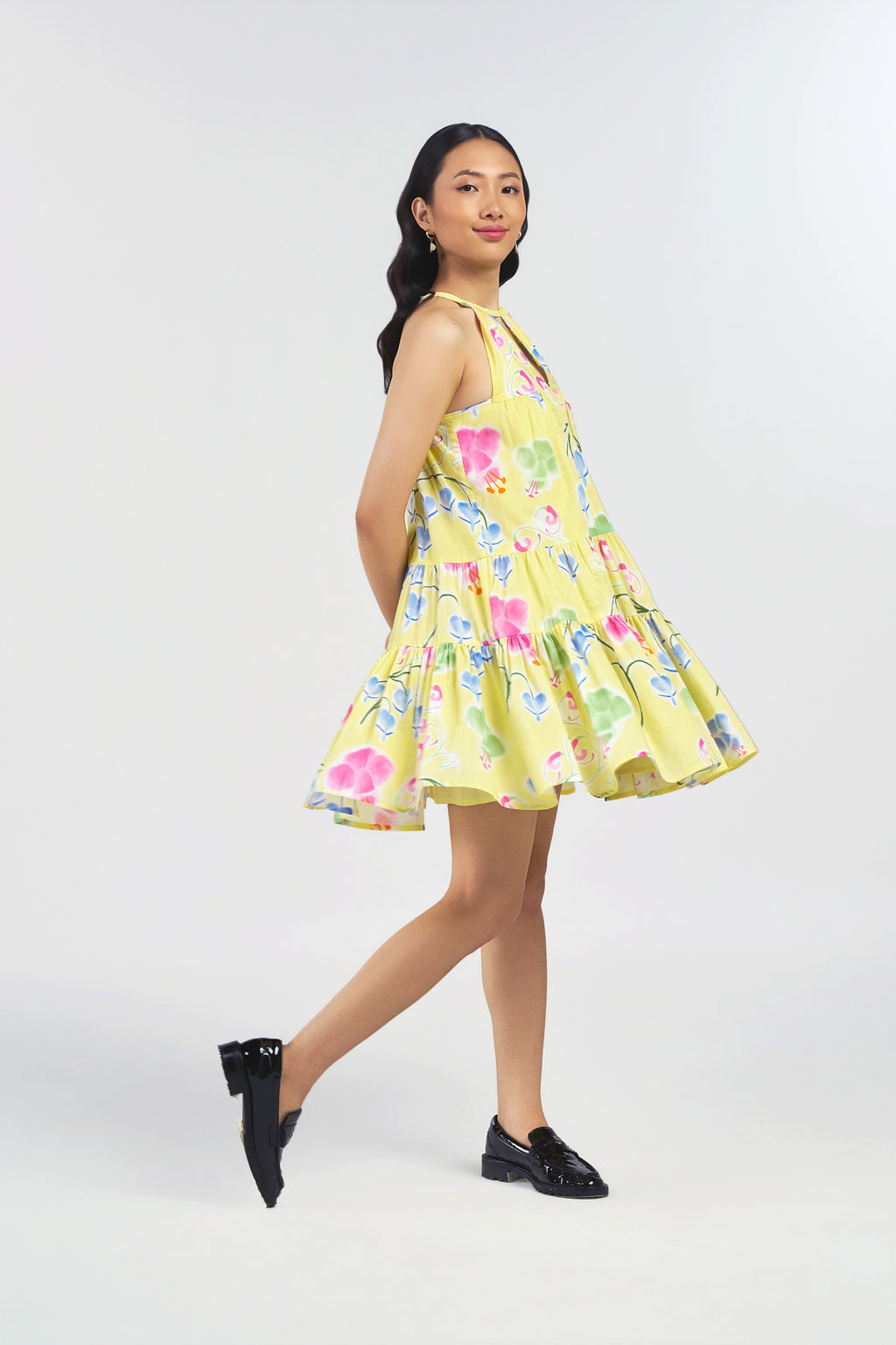Lemon Tart Short Tiered Dress