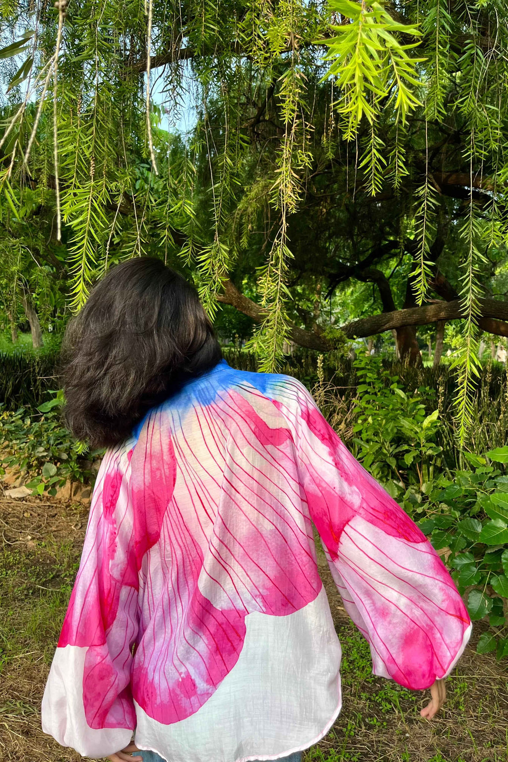 Whispering Wings - Chanderi Floral Shirt