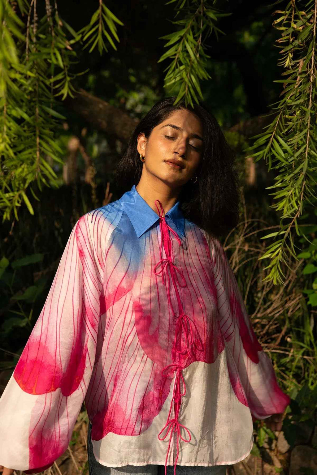 Whispering Wings - Chanderi Floral Shirt